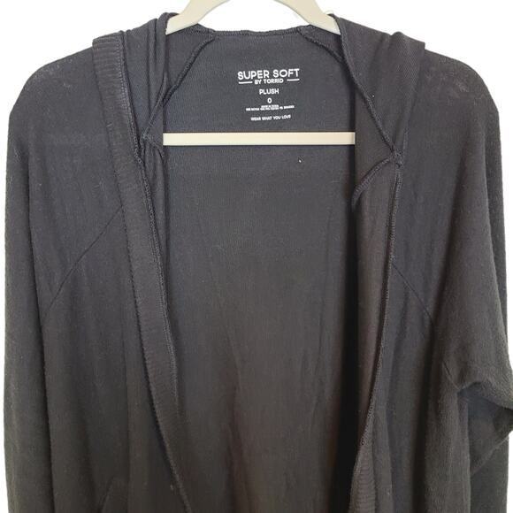 Torrid Sweater Cardigan Women 0X Supersoft Plush Open Hooded Casual Comfy Cozy - Picture 2 of 9
